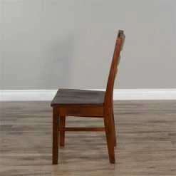 Hot Sale ✔️ Pemberly Row 18" Ladderback Chair With Wood Seat In Medium Brown ✨ -Cheap Office Chairs Store 2525660 5 L