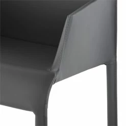 Budget 🔔 Nuevo Delphine 18.5" Contemporary Leather Dining Armchair In Matte Dark Gray 😉 9 Budget 🔔 Nuevo Delphine 18.5" Contemporary Leather Dining Armchair In Matte Dark Gray 😉 -Cheap Office Chairs Store 2528144 3 L