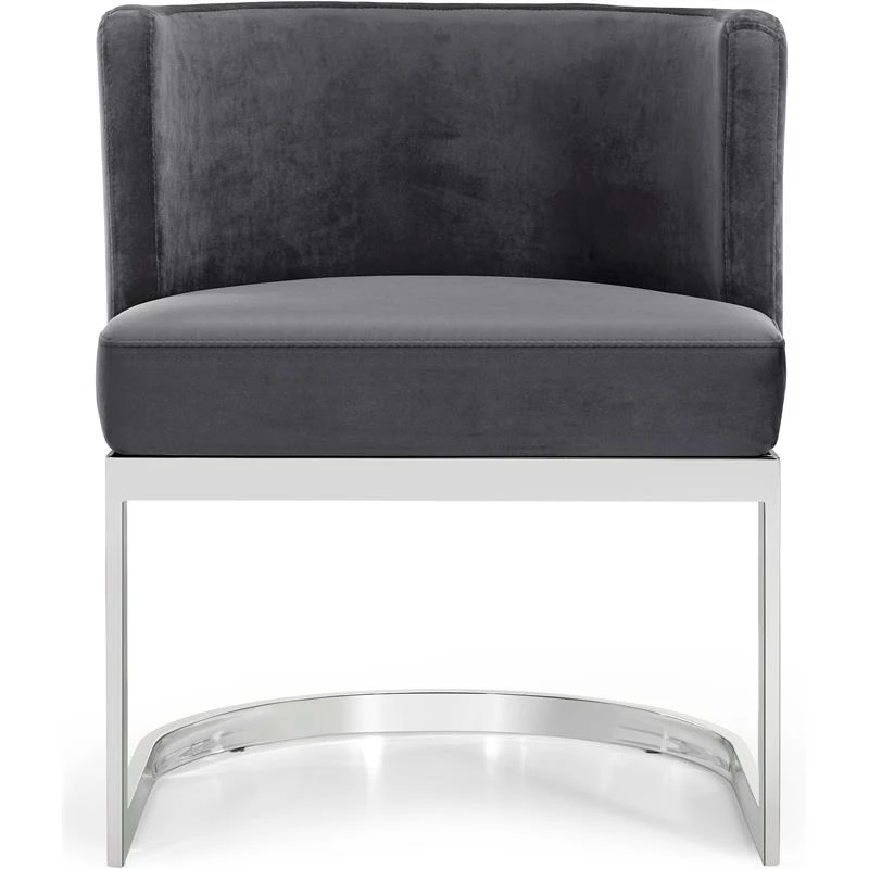New 🎉 Maklaine Contemporary 19.5"H Velvet Dining Chair In Gray 😍 5 New 🎉 Maklaine Contemporary 19.5"H Velvet Dining Chair In Gray 😍 - Image 3