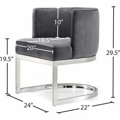 New 🎉 Maklaine Contemporary 19.5"H Velvet Dining Chair In Gray 😍 13 New 🎉 Maklaine Contemporary 19.5"H Velvet Dining Chair In Gray 😍 -Cheap Office Chairs Store 2533233 5 L