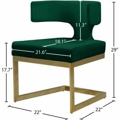 Buy 😉 Maklaine Contemporary Green Velvet Dining Chair ❤️ -Cheap Office Chairs Store 2533299 4 L