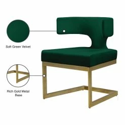 Buy 😉 Maklaine Contemporary Green Velvet Dining Chair ❤️ -Cheap Office Chairs Store 2533299 5 L