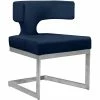 Cheap 😍 Maklaine Contemporary Navy Velvet Dining Chair ⭐ -Cheap Office Chairs Store 2533300 3 L