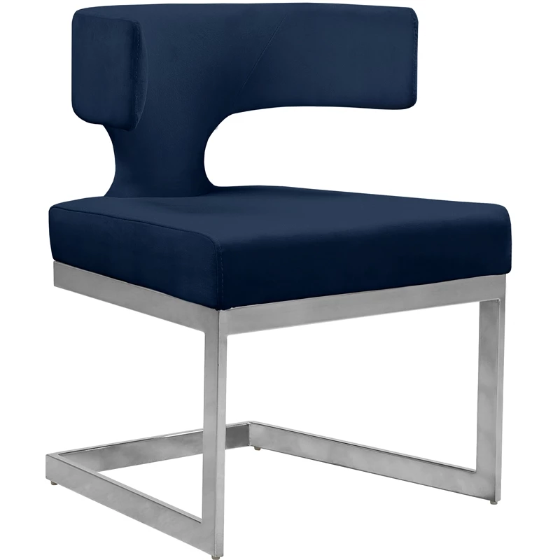 Cheap 😍 Maklaine Contemporary Navy Velvet Dining Chair ⭐ 3 Cheap 😍 Maklaine Contemporary Navy Velvet Dining Chair ⭐