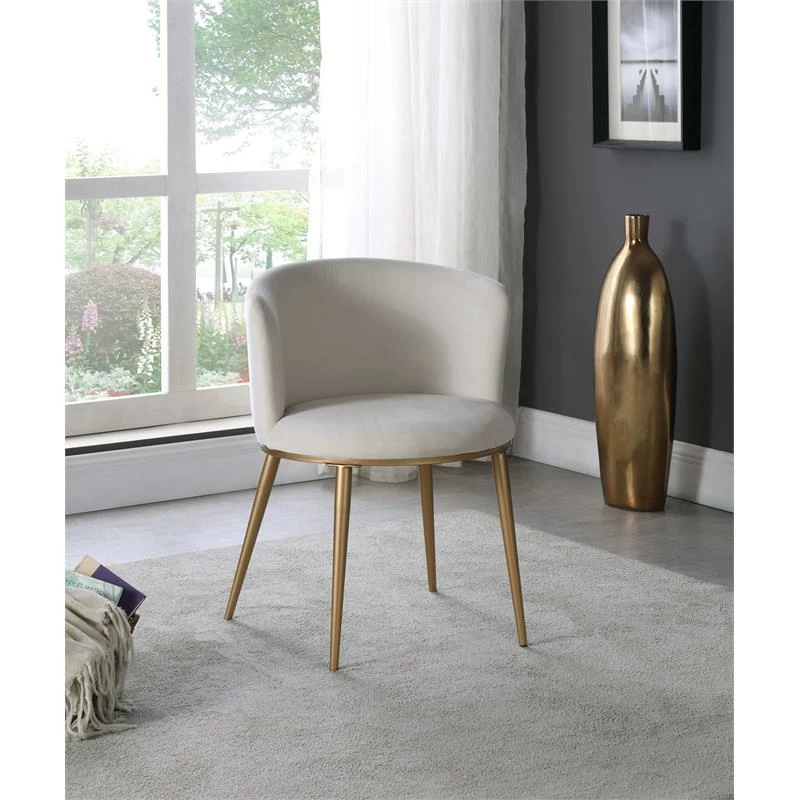 Flash Sale 💯 Maklaine Contemporary Cream Velvet Dining Chair (Set Of 2) 🔔 4 Flash Sale 💯 Maklaine Contemporary Cream Velvet Dining Chair (Set Of 2) 🔔 - Image 2