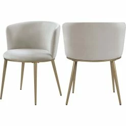 Flash Sale ๐ฏ Maklaine Contemporary Cream Velvet Dining Chair (Set Of 2) ๐