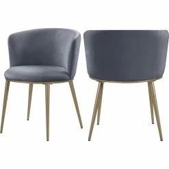 Top 10 ๐ Maklaine Contemporary Gray Velvet Dining Chair (Set Of 2) ๐