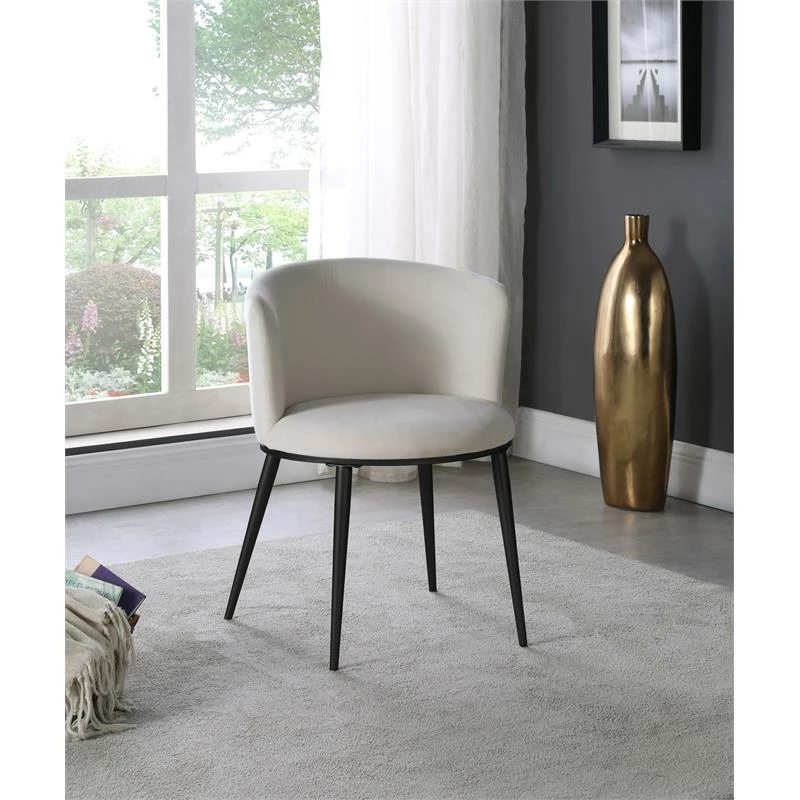 Best deal ๐งจ Maklaine Contemporary Cream Velvet Dining Chair (Set Of 2) โญ 4 Best deal ๐งจ Maklaine Contemporary Cream Velvet Dining Chair (Set Of 2) โญ - Image 2