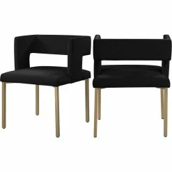Flash Sale ๐ Maklaine Contemporary Black Velvet Dining Chair (Set Of 2) ๐