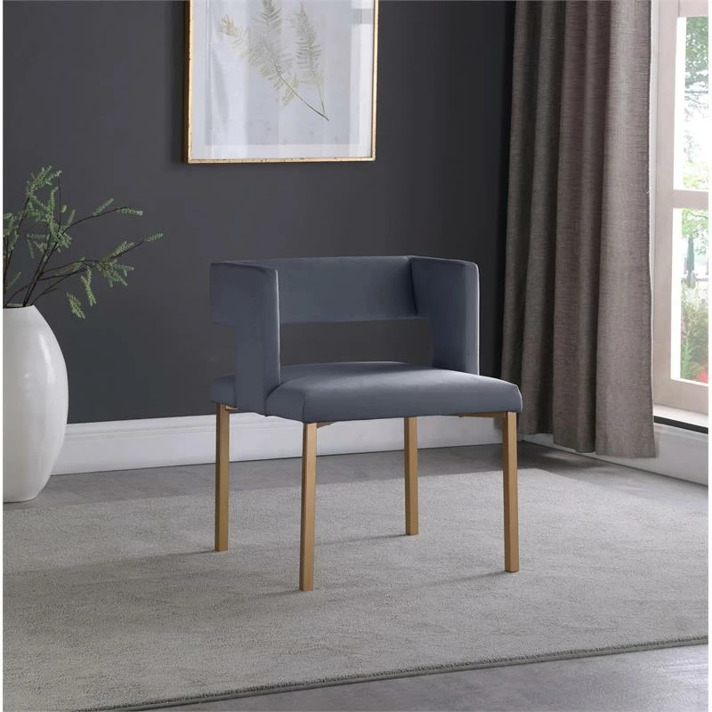 Hot Sale ๐ Maklaine Contemporary Gray Velvet Dining Chair (Set Of 2) ๐งจ 4 Hot Sale ๐ Maklaine Contemporary Gray Velvet Dining Chair (Set Of 2) ๐งจ - Image 2
