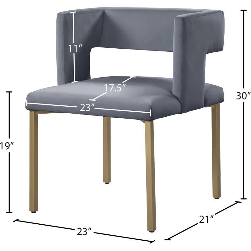 Hot Sale ๐ Maklaine Contemporary Gray Velvet Dining Chair (Set Of 2) ๐งจ 7 Hot Sale ๐ Maklaine Contemporary Gray Velvet Dining Chair (Set Of 2) ๐งจ - Image 5