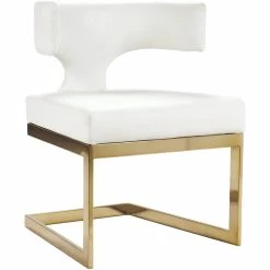 Flash Sale 🎉 Trent Home Contemporary White Faux Leather Dining Chair 👏