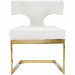 Flash Sale 🎉 Trent Home Contemporary White Faux Leather Dining Chair 👏 -Cheap Office Chairs Store 2533416 6 L