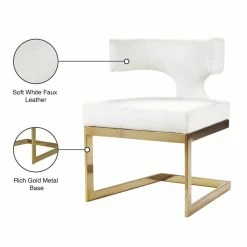 Flash Sale 🎉 Trent Home Contemporary White Faux Leather Dining Chair 👏 -Cheap Office Chairs Store 2533416 8 L