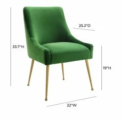 Best deal 🤩 TOV Furniture Beatrix 19" Transitional Velvet Side Chair In Green 🛒 -Cheap Office Chairs Store 2536857 6 L