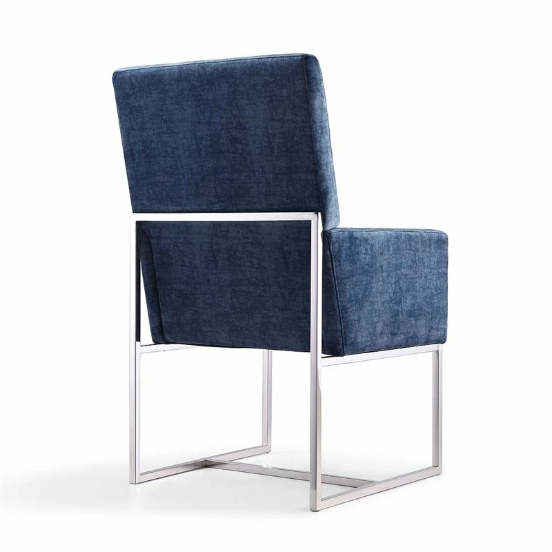 Best Sale 😀 Eden Home Mid-Century Modern Velvet Dining Armchair In Blue 😉 7 Best Sale 😀 Eden Home Mid-Century Modern Velvet Dining Armchair In Blue 😉 - Image 5
