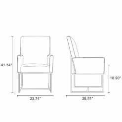 Best Pirce 👏 Eden Home Modern Velvet Dining Armchair In Off White Champagne 🛒 -Cheap Office Chairs Store 2540135 1 L