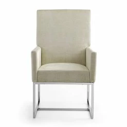 Best Pirce 👏 Eden Home Modern Velvet Dining Armchair In Off White Champagne 🛒 -Cheap Office Chairs Store 2540135 2 L