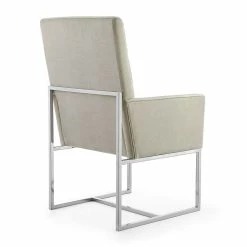 Best Pirce 👏 Eden Home Modern Velvet Dining Armchair In Off White Champagne 🛒 -Cheap Office Chairs Store 2540135 4 L