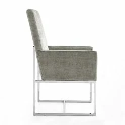 Cheapest 👍 Eden Home Mid-Century Modern Velvet Dining Armchair In Steel Gray 😀 -Cheap Office Chairs Store 2540136 3 L