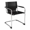 Budget 🛒 Creative Images International Black Leather ARM Chair WithChrome Base Set Of 2 🎁