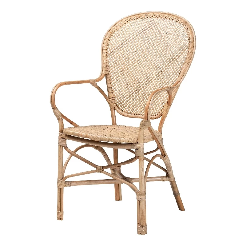 Discount ✨ Baxton Studio Lalaine Modern Bohemian Natural Rattan Dining Arm Chair ✔️ 3 Discount ✨ Baxton Studio Lalaine Modern Bohemian Natural Rattan Dining Arm Chair ✔️