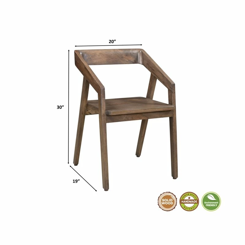 Discount 🌟 Taran Designs Maria 18" Hand-crafted Mango Wood Arm Chair In Dark Brown 😀 8 Discount 🌟 Taran Designs Maria 18" Hand-crafted Mango Wood Arm Chair In Dark Brown 😀 - Image 6