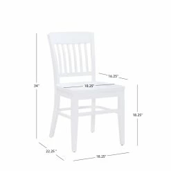 Deals 👏 Linon Ida Wood Commercial Grade Set Of Two Side Chairs In White ✨ -Cheap Office Chairs Store 2561438 17 L
