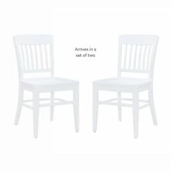 Deals 👏 Linon Ida Wood Commercial Grade Set Of Two Side Chairs In White ✨ -Cheap Office Chairs Store 2561438 19 L