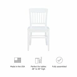 Deals 👏 Linon Ida Wood Commercial Grade Set Of Two Side Chairs In White ✨ -Cheap Office Chairs Store 2561438 21 L