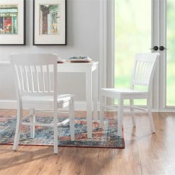 Deals 👏 Linon Ida Wood Commercial Grade Set Of Two Side Chairs In White ✨ -Cheap Office Chairs Store 2561438 8 L