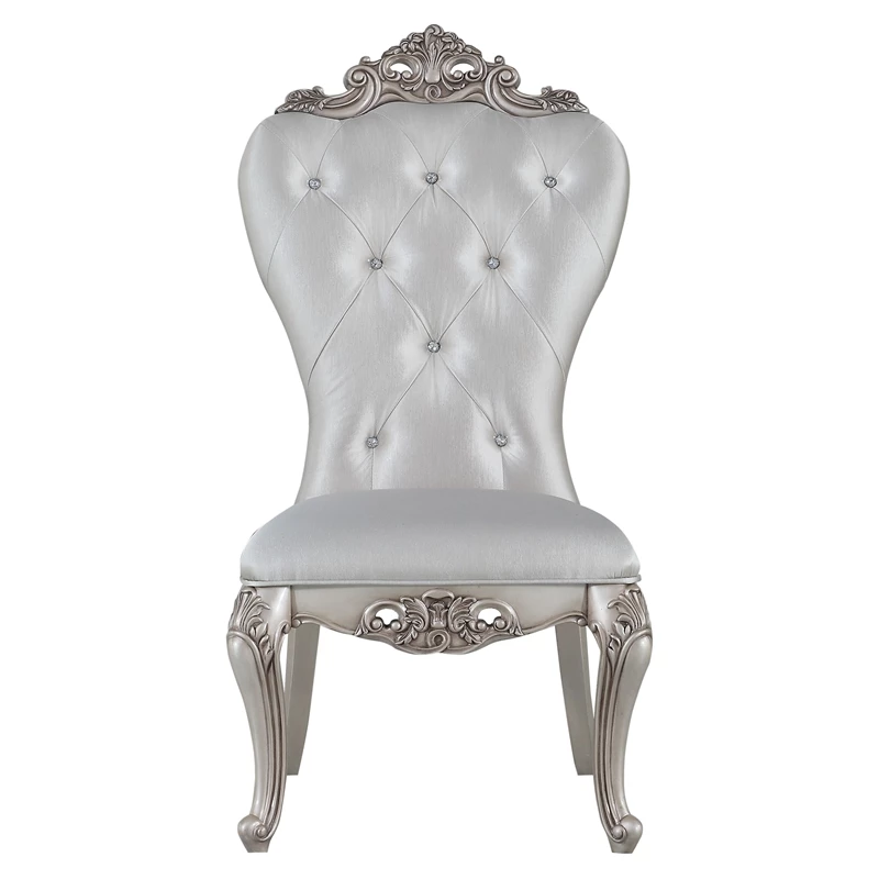 Outlet ⭐ ACME Furniture ACME Gorsedd Upholstered Tufted Side Chair In Cream And Antique White (Set Of 2) 🧨 6 Outlet ⭐ ACME Furniture ACME Gorsedd Upholstered Tufted Side Chair In Cream And Antique White (Set Of 2) 🧨 - Image 4