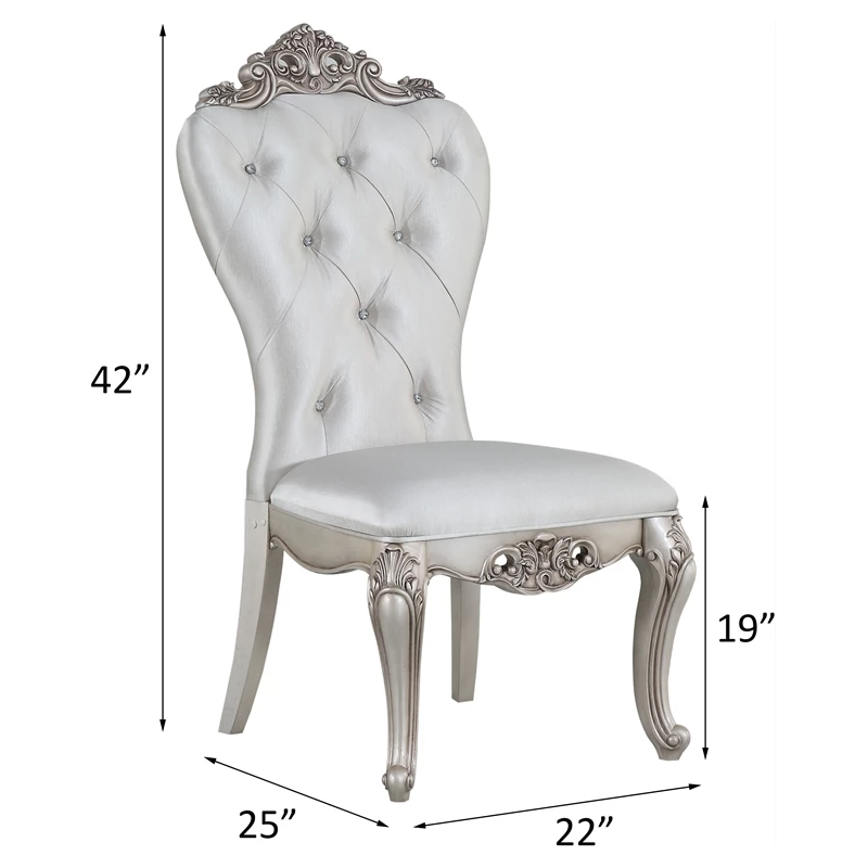 Outlet ⭐ ACME Furniture ACME Gorsedd Upholstered Tufted Side Chair In Cream And Antique White (Set Of 2) 🧨 9 Outlet ⭐ ACME Furniture ACME Gorsedd Upholstered Tufted Side Chair In Cream And Antique White (Set Of 2) 🧨 - Image 7