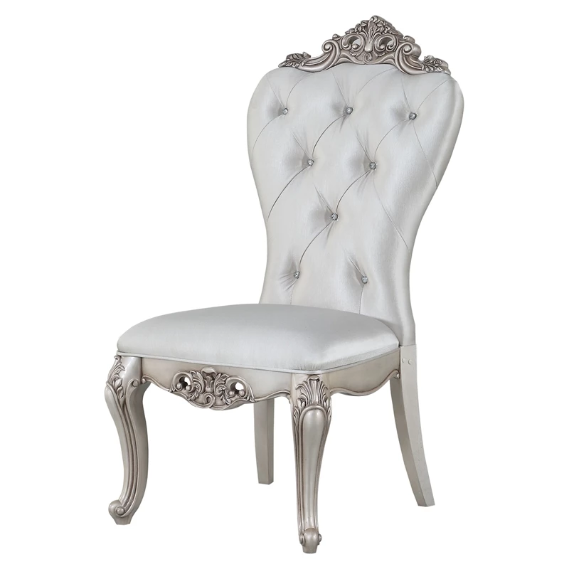 Outlet ⭐ ACME Furniture ACME Gorsedd Upholstered Tufted Side Chair In Cream And Antique White (Set Of 2) 🧨 3 Outlet ⭐ ACME Furniture ACME Gorsedd Upholstered Tufted Side Chair In Cream And Antique White (Set Of 2) 🧨