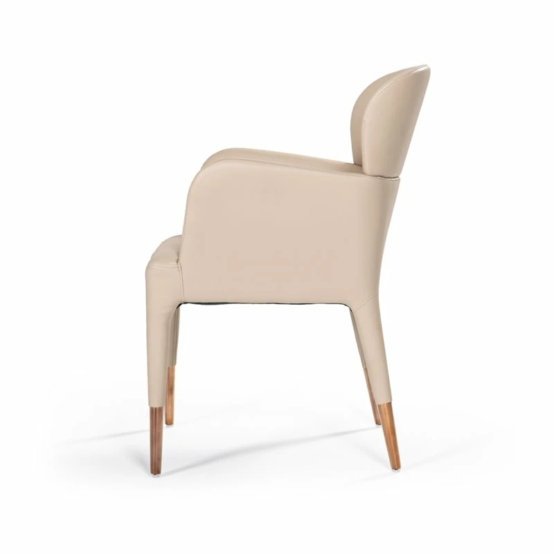 New 🤩 Limari Home Ogden Modern Metal & Faux Leather Dining Arm Chair In Beige ⌛ 4 New 🤩 Limari Home Ogden Modern Metal & Faux Leather Dining Arm Chair In Beige ⌛ - Image 2