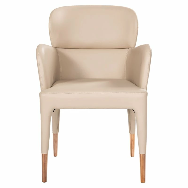New 🤩 Limari Home Ogden Modern Metal & Faux Leather Dining Arm Chair In Beige ⌛ 3 New 🤩 Limari Home Ogden Modern Metal & Faux Leather Dining Arm Chair In Beige ⌛