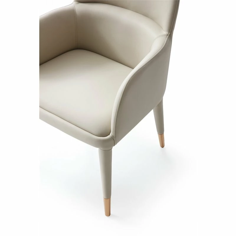 Cheap ❤️ Limari Home Cortina 19" Modern Eco-Leather Dining Arm Chair In Beige/Rose Gold 👏 7 Cheap ❤️ Limari Home Cortina 19" Modern Eco-Leather Dining Arm Chair In Beige/Rose Gold 👏 - Image 5