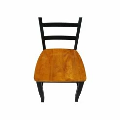 Discount 👍 Bowery Hill Solid Wood Ladderback Styled Chair (Set Of 2) In Black 😍 -Cheap Office Chairs Store 2574436 11 L