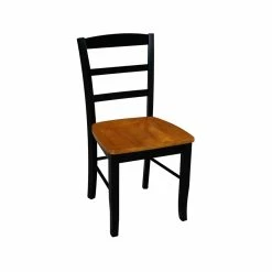 Discount 👍 Bowery Hill Solid Wood Ladderback Styled Chair (Set Of 2) In Black 😍 -Cheap Office Chairs Store 2574436 6 L