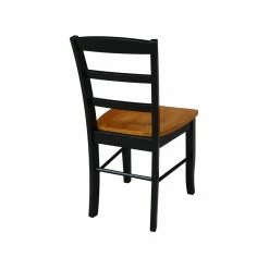 Discount 👍 Bowery Hill Solid Wood Ladderback Styled Chair (Set Of 2) In Black 😍 -Cheap Office Chairs Store 2574436 8 L