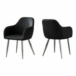 Hot Sale ๐ Maklaine Faux Leather Upholstered Dining Chair (Set Of 2) In Black โญ