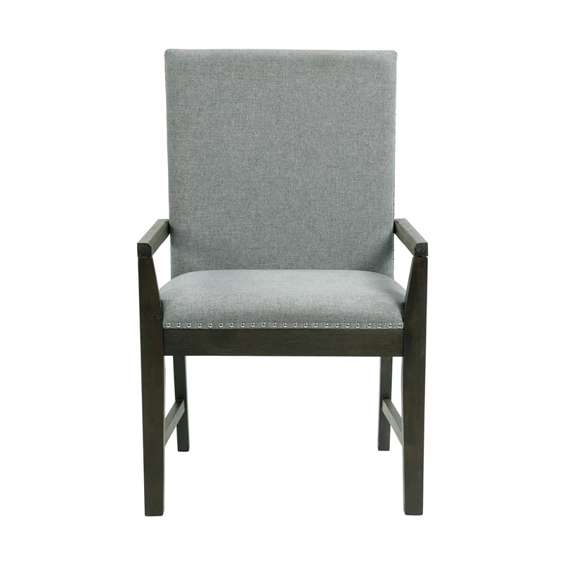 Deals 😉 Maklaine Transitional Wood Standard Height Arm Chair Set In Gray ✨ 14 Deals 😉 Maklaine Transitional Wood Standard Height Arm Chair Set In Gray ✨ - Image 12