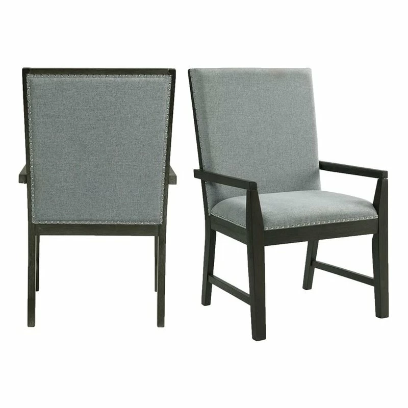 Deals 😉 Maklaine Transitional Wood Standard Height Arm Chair Set In Gray ✨ 3 Deals 😉 Maklaine Transitional Wood Standard Height Arm Chair Set In Gray ✨