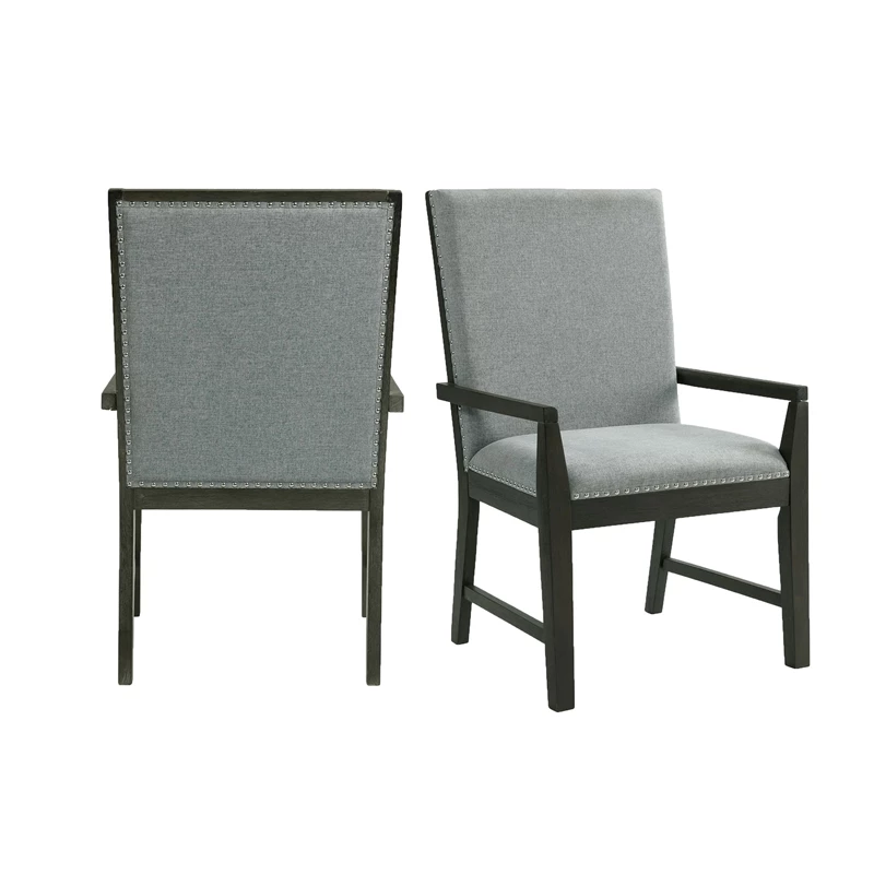 Deals 😉 Maklaine Transitional Wood Standard Height Arm Chair Set In Gray ✨ 16 Deals 😉 Maklaine Transitional Wood Standard Height Arm Chair Set In Gray ✨ - Image 14
