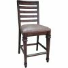 Brand new ⭐ Pemberly Row Ladder Back Counter Height Chair In Brown Finish 👍