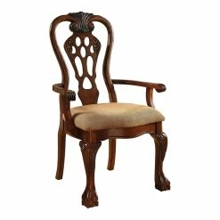 Cheapest 🔔 Bowery Hill Solid Wood Padded Arm Chair In Cherry (Set Of 2) 💯
