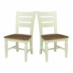 Best reviews of ⌛ International Concepts Vista Solid Wood Ladderback Chairs In Hickory/Shell - Set Of 2 😀 -Cheap Office Chairs Store 2617761 6 L