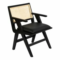New 😉 Meridian Furniture Abby Black Dining Arm Chair ⭐