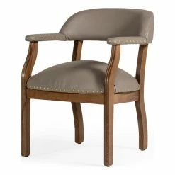 Brand new 🔥 HomeRoots 'Taupe Nailhead Faux Leather Dining Arm Chair 😍