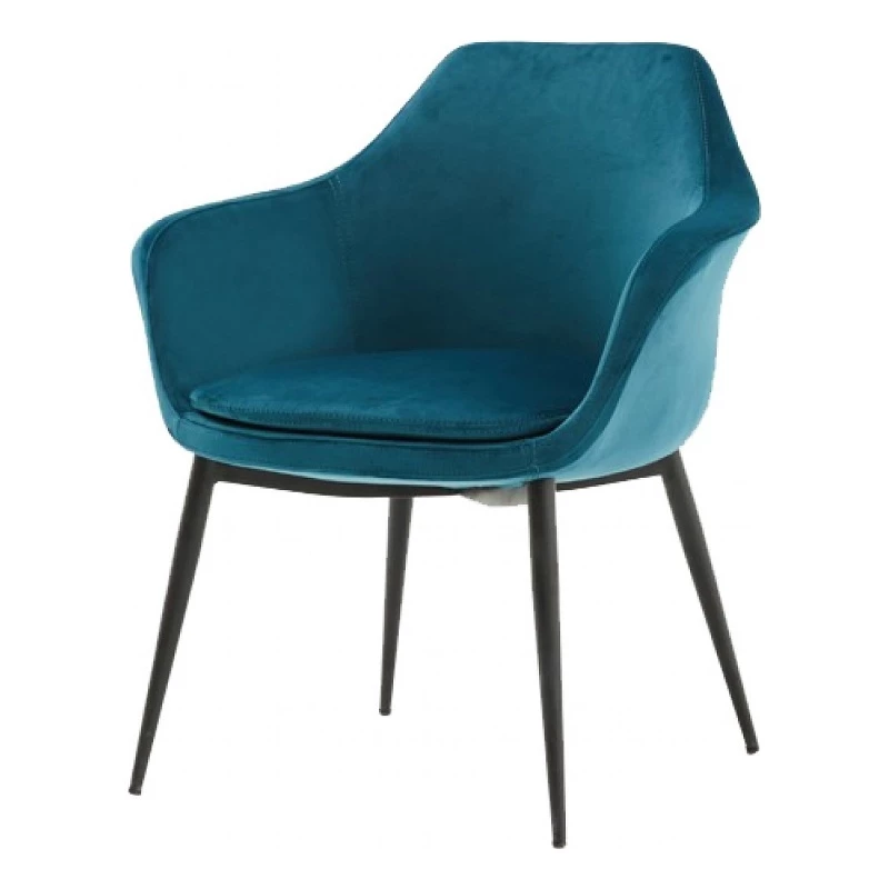 Cheap 🌟 HomeRoots 'Teal And Black Velvet Dining Or Side Chair 🔥 3 Cheap 🌟 HomeRoots 'Teal And Black Velvet Dining Or Side Chair 🔥